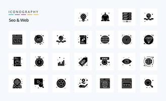 25 Seo  Web Solid Glyph icon pack vector