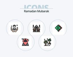 Ramadan Line Filled Icon Pack 5 Icon Design. islam. mosque. reminder. ramadhan. star vector