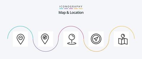 mapa y ubicación línea 5 5 icono paquete incluso . ubicación. vector