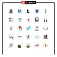 User Interface Pack of 25 Basic Flat Colors of rent percent chip part success Editable Vector Design Elements