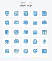 Creative Graphic Design 25 Blue icon pack  Such As paint roller. computer. book. web layout. web designing vector