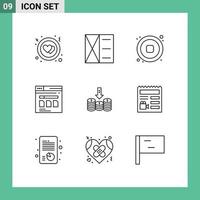 9 Thematic Vector Outlines and Editable Symbols of cash file music website secure Editable Vector Design Elements