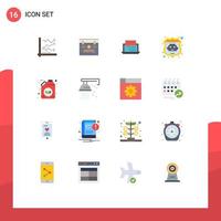 16 Creative Icons Modern Signs and Symbols of robot database social board online dialog Editable Pack of Creative Vector Design Elements