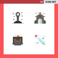 Flat Icon Pack of 4 Universal Symbols of office brownie celebration holiday cake Editable Vector Design Elements