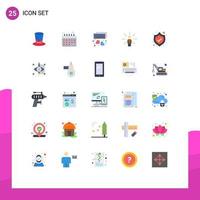 Group of 25 Modern Flat Colors Set for security sense keyboard perception feel Editable Vector Design Elements