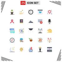 25 Creative Icons Modern Signs and Symbols of map pin map timer pin shop Editable Vector Design Elements