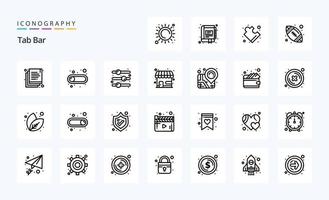 25 Tab Bar Line icon pack vector