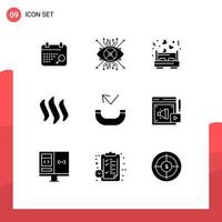 9 Solid Glyph concept for Websites Mobile and Apps call cryptocurrency bed crypto steem Editable Vector Design Elements