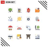 16 Flat Color concept for Websites Mobile and Apps medical virus energy security file Editable Pack of Creative Vector Design Elements