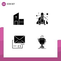 User Interface Solid Glyph Pack of modern Signs and Symbols of building attachment modern fun email Editable Vector Design Elements