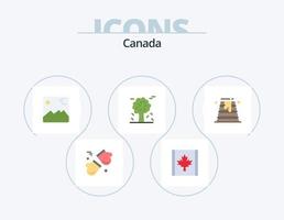 Canadá plano icono paquete 5 5 icono diseño. Canadá. pino arboles galería. Canadá. alpino vector