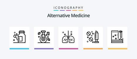 alternativa medicina línea 5 5 icono paquete incluso estetoscopio. doctor. médico. medicamento. hospital. creativo íconos diseño vector