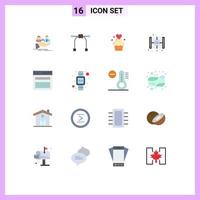 16 Universal Flat Color Signs Symbols of communication arts cake art sweets Editable Pack of Creative Vector Design Elements