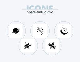 Space Glyph Icon Pack 5 Icon Design. shooting star. mars. space. flag. space vector