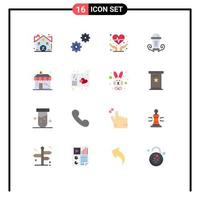 Universal Icon Symbols Group of 16 Modern Flat Colors of money shop heart care business lamp Editable Pack of Creative Vector Design Elements