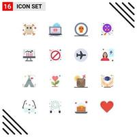 Set of 16 Modern UI Icons Symbols Signs for business ghost coin face pirate Editable Pack of Creative Vector Design Elements