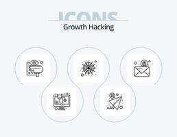 Hacking Line Icon Pack 5 Icon Design. computer. protection. antivirus. hacker. cyber vector