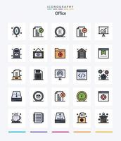 Creative Office 25 Line FIlled icon pack  Such As office. documents. notice. remove. online vector