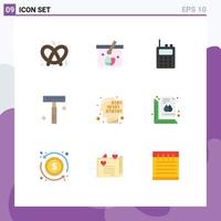 9 Universal Flat Colors Set for Web and Mobile Applications recognition code radio binary razor Editable Vector Design Elements