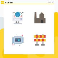 Pictogram Set of 4 Simple Flat Icons of browser circle web industrial plant product Editable Vector Design Elements