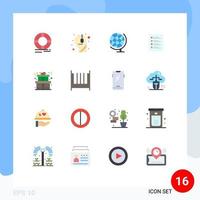 User Interface Pack of 16 Basic Flat Colors of task list call centre file checklist Editable Pack of Creative Vector Design Elements