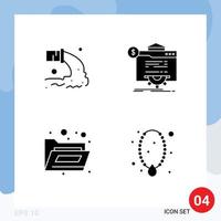 Modern Set of Solid Glyphs and symbols such as pipe website sewage progress folder Editable Vector Design Elements