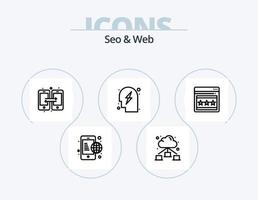 seo y web línea icono paquete 5 5 icono diseño. objetivo. hombre. SEO charlar. web vector