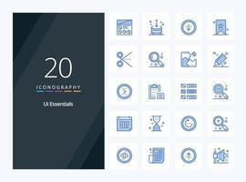 20 Ui Essentials Blue Color icon for presentation vector