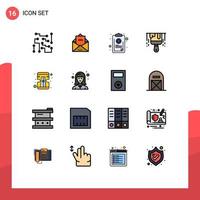 16 Creative Icons Modern Signs and Symbols of paint brush letter symptom list Editable Creative Vector Design Elements