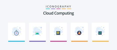 nube informática plano 5 5 icono paquete incluso nube. negocio. usuario. acceso. creativo íconos diseño vector