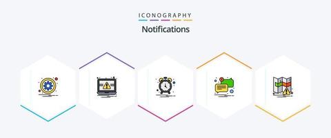 Notifications 25 FilledLine icon pack including navigation. unread. alert. message. chat vector