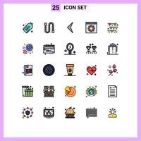 25 Creative Icons Modern Signs and Symbols of garland setting arrow page gear Editable Vector Design Elements