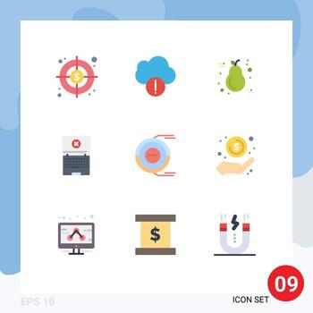Universal Icon Symbols Group of 9 Modern Flat Colors of estimation analysis thanksgiving allocation computing Editable Vector Design Elements