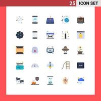 Modern Set of 25 Flat Colors Pictograph of brownie statistic mail globe business Editable Vector Design Elements