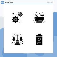 Set of Modern UI Icons Symbols Signs for development lamp bowl decorate minus Editable Vector Design Elements