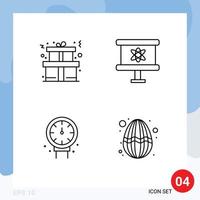 Pictogram Set of 4 Simple Filledline Flat Colors of christmas plumber atom space easter Editable Vector Design Elements