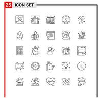 25 User Interface Line Pack of modern Signs and Symbols of left circle group arrow dots Editable Vector Design Elements