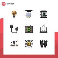 Set of 9 Modern UI Icons Symbols Signs for computers tree furniture invitation card Editable Vector Design Elements