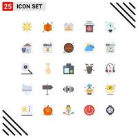 Universal Icon Symbols Group of 25 Modern Flat Colors of home thinking day solutions medical Editable Vector Design Elements