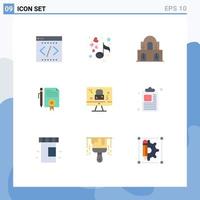 Universal Icon Symbols Group of 9 Modern Flat Colors of page document valentines legal documents easter Editable Vector Design Elements