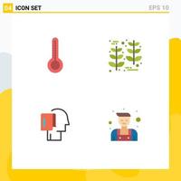 Flat Icon Pack of 4 Universal Symbols of temperature list grain wheat start Editable Vector Design Elements