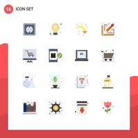 dieciséis plano color concepto para sitios web móvil y aplicaciones bosquejo diseño solución arquitecto Derecha flecha editable paquete de creativo vector diseño elementos