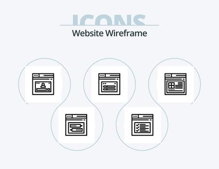 sitio web estructura metálica línea icono paquete 5 5 icono diseño. web. Internet. sitio web. contraseña. web vector