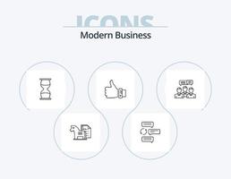 Modern Business Line Icon Pack 5 Icon Design. data. competers. accounting. business. math vector