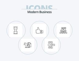 Modern Business Line Icon Pack 5 Icon Design. data. competers. accounting. business. math vector