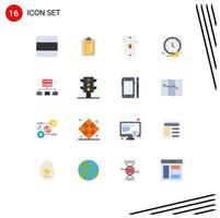 16 User Interface Flat Color Pack of modern Signs and Symbols of business money ecommerce dollar business Editable Pack of Creative Vector Design Elements