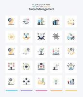 Creative Talent Management 25 Flat icon pack  Such As win. flag. progress. man. user vector