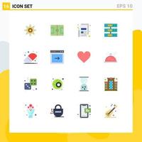 Modern Set of 16 Flat Colors and symbols such as education files newspaper cloud data Editable Pack of Creative Vector Design Elements