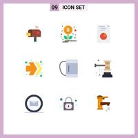 Universal Icon Symbols Group of 9 Modern Flat Colors of auction duffle analytics bag fast forward Editable Vector Design Elements