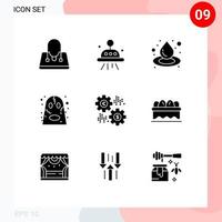 Pictogram Set of 9 Simple Solid Glyphs of revenue percent water money scary Editable Vector Design Elements